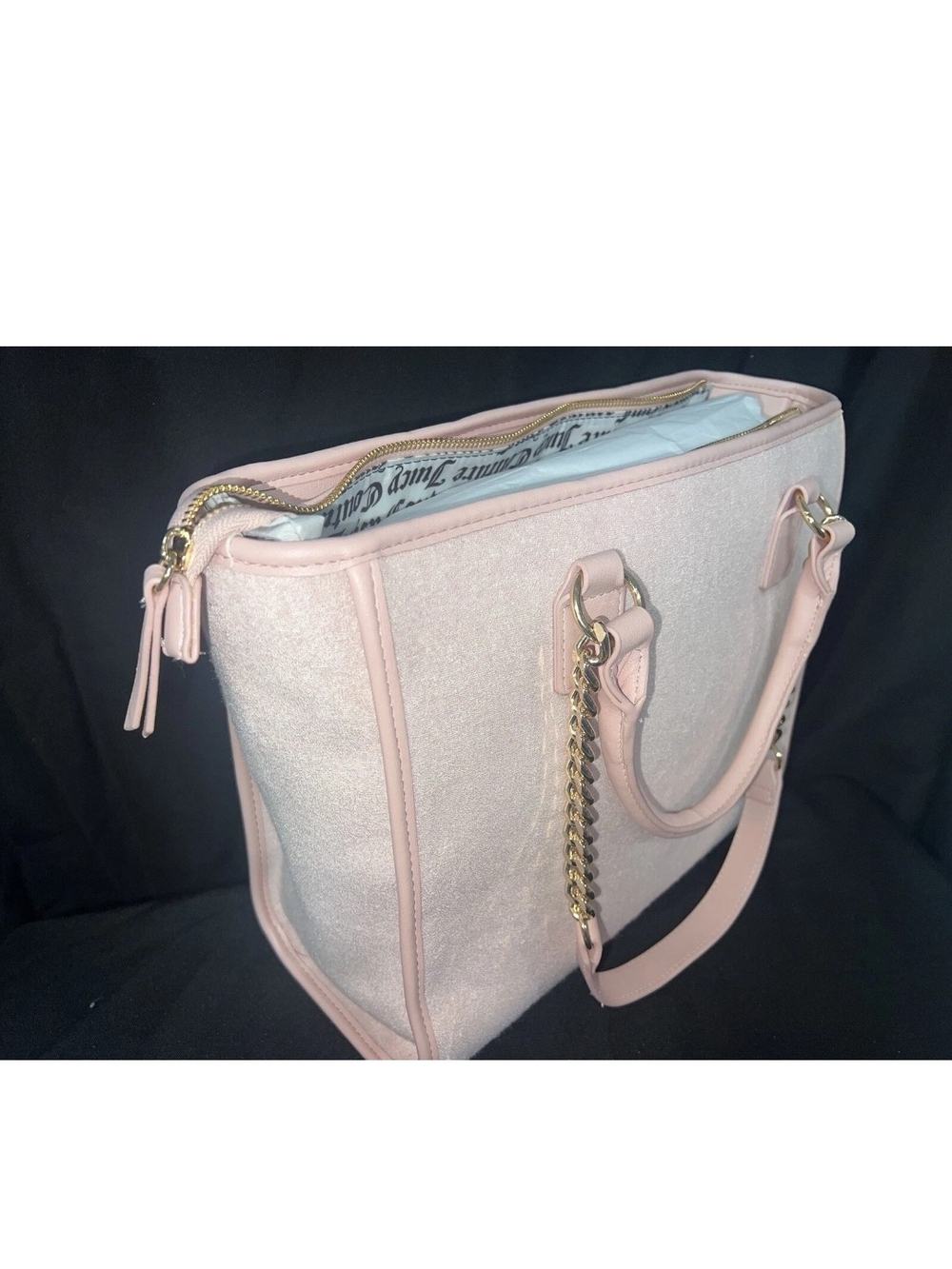 Juicy Couture Blush Pink Tote with Gold Chain Straps - Picture 6 of 9
